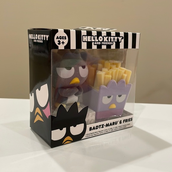 New Sanrio Badtz-maru and Fries Flocked Figurines - Picture 2 of 5